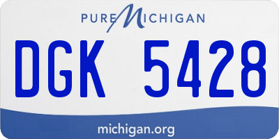 MI license plate DGK5428