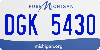 MI license plate DGK5430