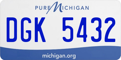 MI license plate DGK5432