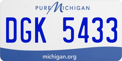 MI license plate DGK5433