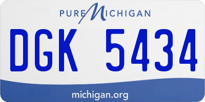 MI license plate DGK5434