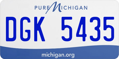 MI license plate DGK5435