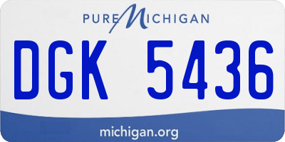 MI license plate DGK5436