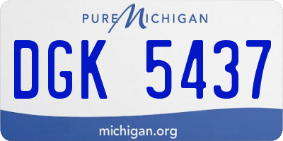 MI license plate DGK5437