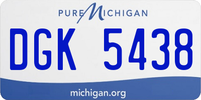 MI license plate DGK5438