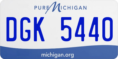 MI license plate DGK5440