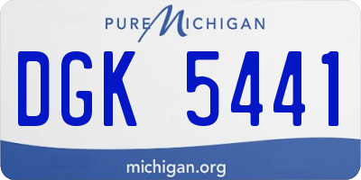 MI license plate DGK5441