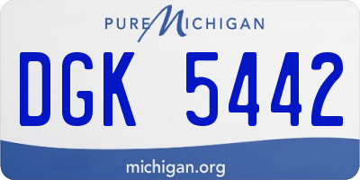 MI license plate DGK5442