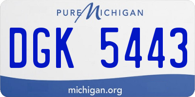 MI license plate DGK5443