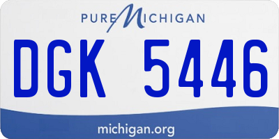 MI license plate DGK5446