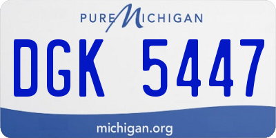 MI license plate DGK5447