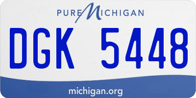 MI license plate DGK5448