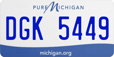 MI license plate DGK5449