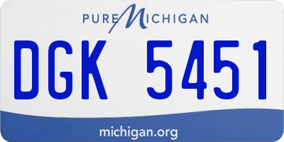 MI license plate DGK5451