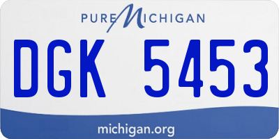 MI license plate DGK5453