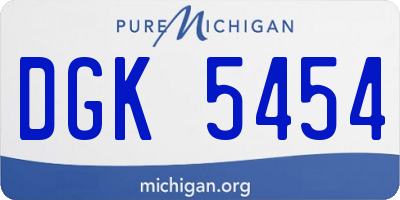 MI license plate DGK5454