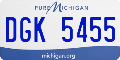 MI license plate DGK5455