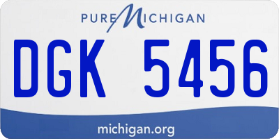 MI license plate DGK5456
