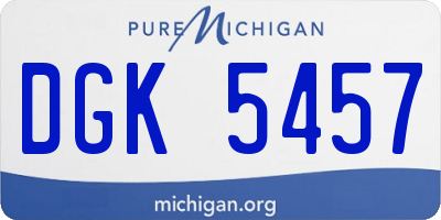 MI license plate DGK5457