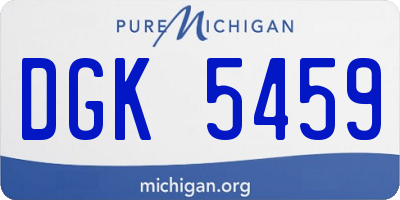 MI license plate DGK5459