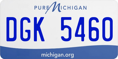 MI license plate DGK5460