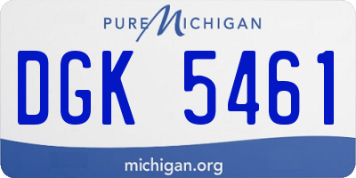 MI license plate DGK5461