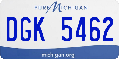 MI license plate DGK5462