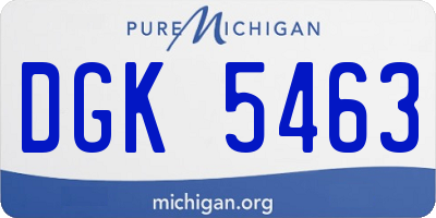 MI license plate DGK5463