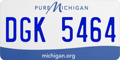 MI license plate DGK5464