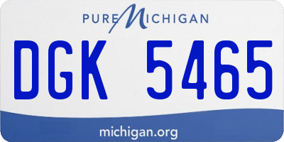 MI license plate DGK5465