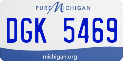MI license plate DGK5469
