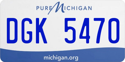 MI license plate DGK5470