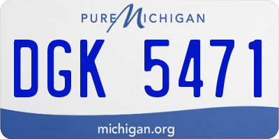 MI license plate DGK5471