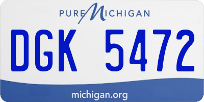 MI license plate DGK5472