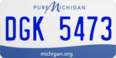 MI license plate DGK5473