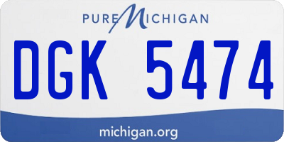 MI license plate DGK5474
