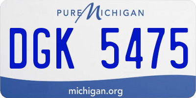 MI license plate DGK5475