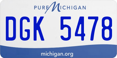 MI license plate DGK5478