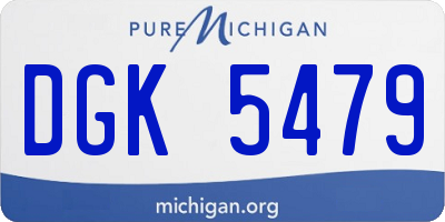 MI license plate DGK5479
