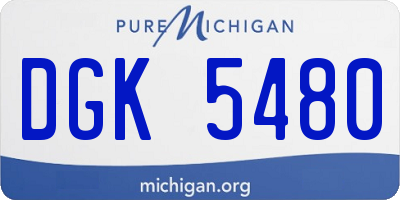 MI license plate DGK5480