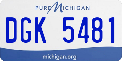 MI license plate DGK5481
