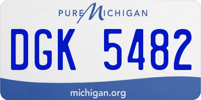 MI license plate DGK5482