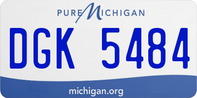 MI license plate DGK5484
