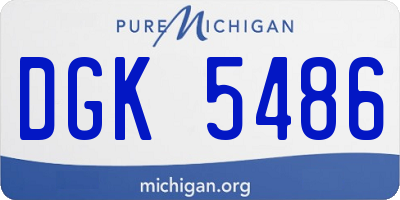MI license plate DGK5486