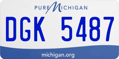 MI license plate DGK5487