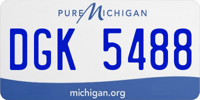 MI license plate DGK5488