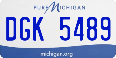 MI license plate DGK5489
