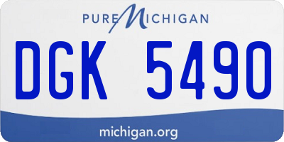 MI license plate DGK5490