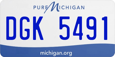 MI license plate DGK5491