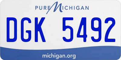 MI license plate DGK5492